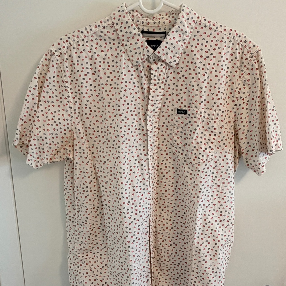 RVCA Poplin Short Sleeve Button Down Shirt